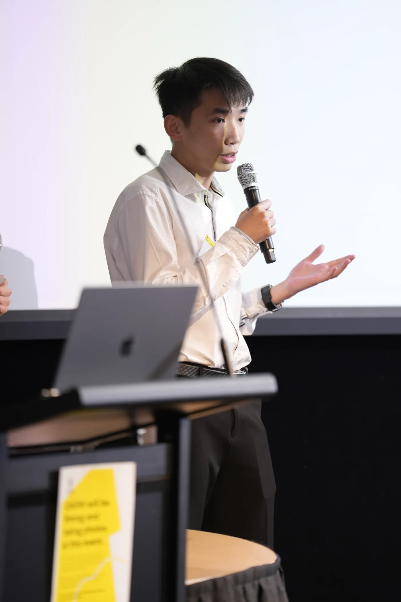 Johnny pitching the InspirEd career guidance platform at the UNSW INFS3605 Innovation and Transformation Showcase